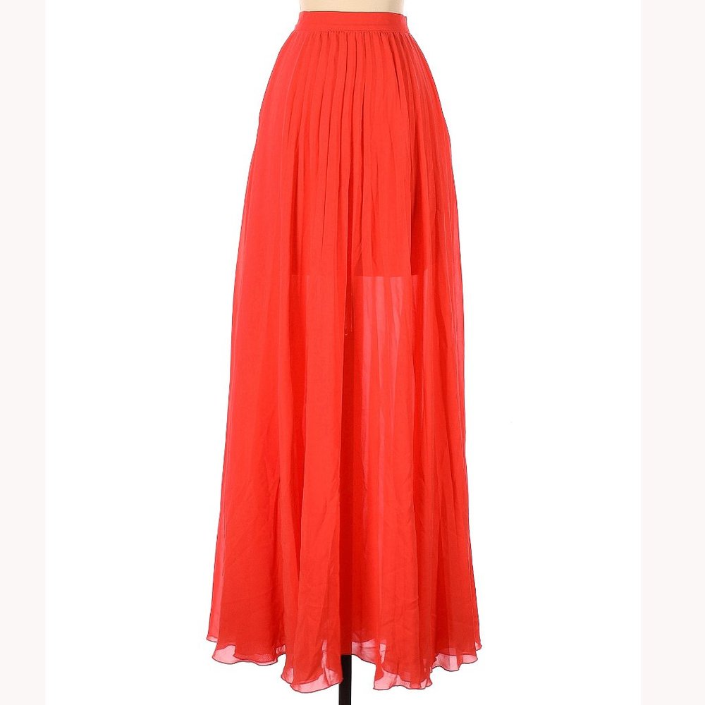 💋STUNNING💋Soft Pleated Maxi Skirt in Coral - Picture 7 of 8